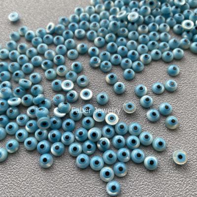 China Set of Color or High Quality Natural Fire Mother of Pearl Around 5mm Turkish Evil Eye Cabochon for sale