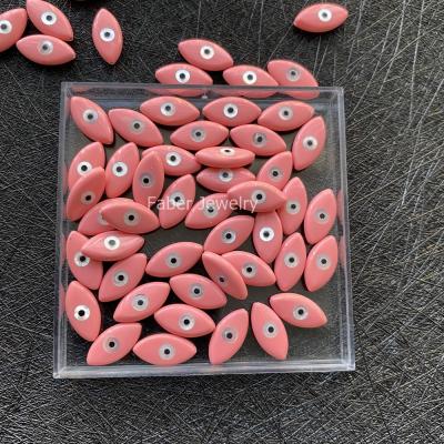 China Game or Fire 7x14mm Fancy Color Marquise Shape with Hole Pink Evil Eye for Fashion Necklace for sale