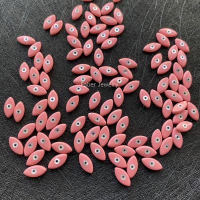 China Color Play or Fire Marquis 6x12mm Pink Evil Eye Stone Turkish Synthetic Turquoise Pink Evil Eye Beads for sale