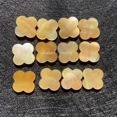 China Beautiful fire gold color natural pearl color or stone set for four leaf clover mother of pearl for sale