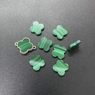 China Fire Faber Jewelry Color Set or Top Selling 100% Natural Green Malachite 14x14mm Malachite Clover for sale