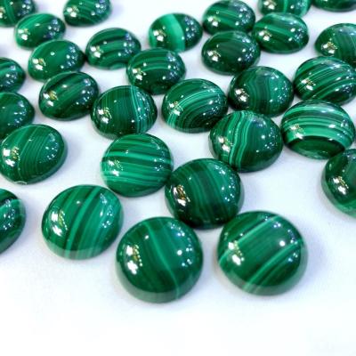 China Color Set or Fire Ready Stock Round Flat Cabochon Green 3mm-20mm Malachite for sale