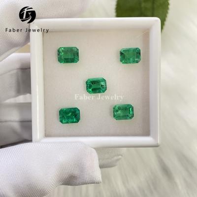 China Hot Sale Synthetic Hydrothermal Polishing Emerald For Jewelry 8x6 Emerald Cut Lab Grown Emerald for sale