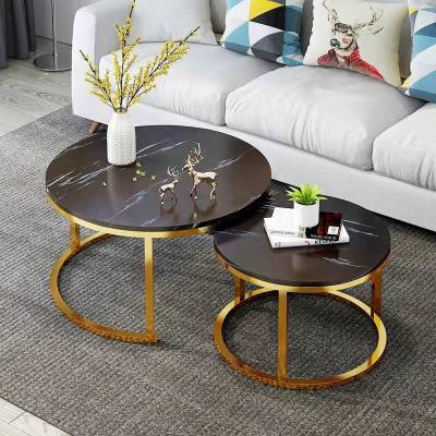 China (Other) Adjustable Nesting Coffee Table Set of 2 for Living Room Balcony Office Stacking Coffee Table Nesting End Table Set Wood for sale