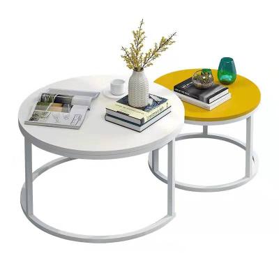 China (Other) Round Adjustable Coffee Tables 2 Nesting Table Set Living Room Style Furniture Modern Minimalist Side End Table for sale