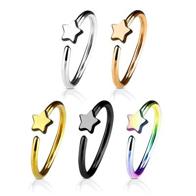 China Lead Free Nickel Free Gold Plated Surgical Steel Butterfly Clipon Nose Ring Ear Cuff Non Piercing Jewelry Butterfly Nose Rings Stud for sale