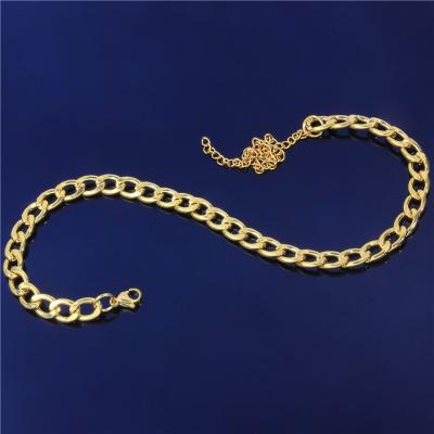 China Titanium Steel 18K Nickel Free Lead Free Punk Gold Plated Stainless Steel Miami Cuban Chain Hip Hop Anklet Cuban Chain Anklets for sale