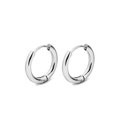 China Stainless Steel FASHIONABLE Hypoallergenic Hoop Earrings Minimalist Simple Round Hoop Huggie Hoop Earrings For Men Girls Women Unisex for sale