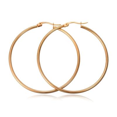 China FASHIONABLE gold plated size 20MM-100MM circle earrings for women ears stainless steel earring delicate circle for sale