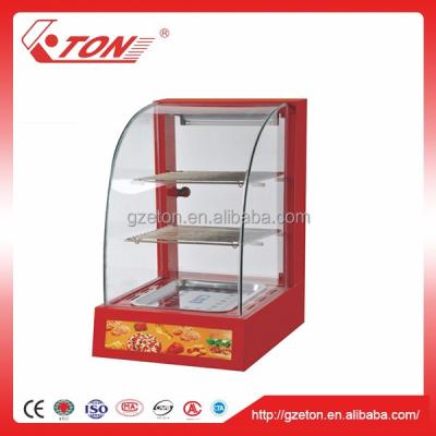 China Automatic Temperature Control Curved Display Glass Heating Showcase / Hot Food Warmer Display for sale