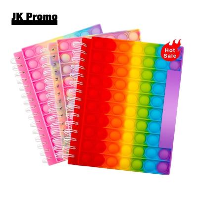 China Rainbow Spiral Bubble Silicone A5 Size 80 Page Spiral Notebook for sale