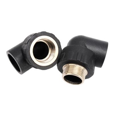 China HDPE SDR11 Condom Polyethylene High Pressure Pipe Fittings 25mm Female/Male Thread Elbow for Water Supply and Agricultural Irrigation for sale