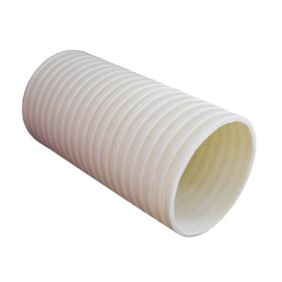 China Buried Sewage And Drainage White PVC - U Double Wall Pipe PVC Pipe Fittings Pn16 Plug Connection Corrugated Plastic Drainage Pipe for sale