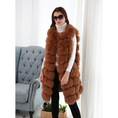 China Beautiful and Comfortable Real Fur Vest Fox Fur Waterproof Top Factory Price Fashion Waistcoat for Girls Women for sale