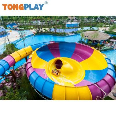 China Eco-friendly Tong play factory kids plastic creative bowl slide series large amusement slide equipment adult's outdoor water park playground for sale