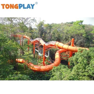 China Eco-friendly Roller coaster series Tong play factory kid plastic creative amusement slide equipment and adult's outdoor water park playground for sale