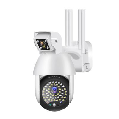 China Human Motion Tracking Hot Sale LED 2 Lens Outdoor CCTV Wifi Cloud Storage PTZ Interview 1080p Spotlight Camera Outdoor Two Way Camera for sale