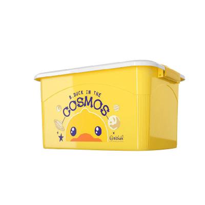 China Small Yellow Duck Storage Box Household Clothes Storage Box Snacks Stored Plastic Toys Organizing Box for sale