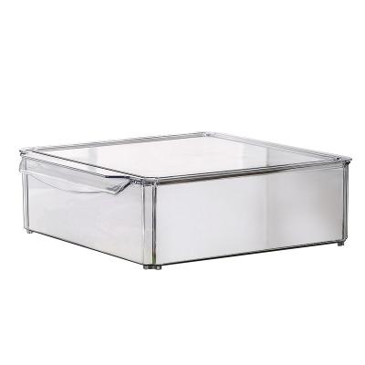 China New Rectangular Foam Kitchen Refrigerator Storage Box Drawer Crisper Deep Cleaning Transparent Type With Storage Basket Cover Version for sale