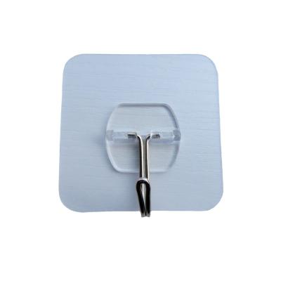 China Transparent High Quality Traceless Hook Wall Hook Manufacturers Transparent Bathroom 6cm Single Stick Household Goods for sale