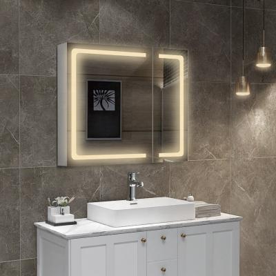 China Modern Sliding Door Corner Bathroom Mirror Cabinet for sale