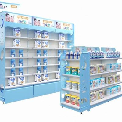 China Single-Sided Mother and Baby Store Baby Product Display Cabinet Bottle Children Clothes Display Rack for sale