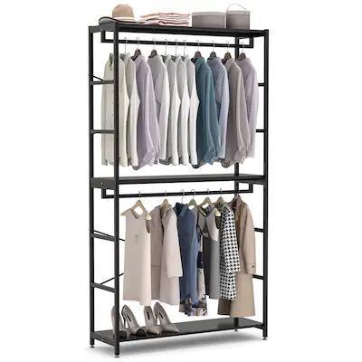 China ATTRACTIVE Gold Floor Hanger Clothes Rack Customized Women's Clothes Store Display Dress Display Rack for sale