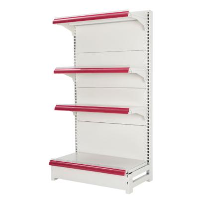 China Shop Supermarket Shelves Metal Display Rack Shelf Double Sided Online Supermarket Display Gondola for sale