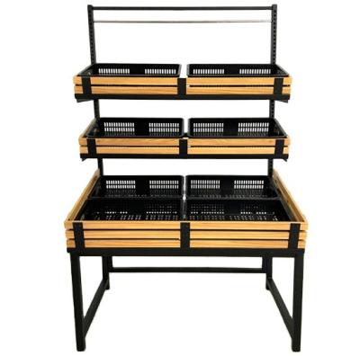 China Manufacturer Single Sided Used Modern Fruit Display Rack For Sale Vegetable Fruit Shelf for sale