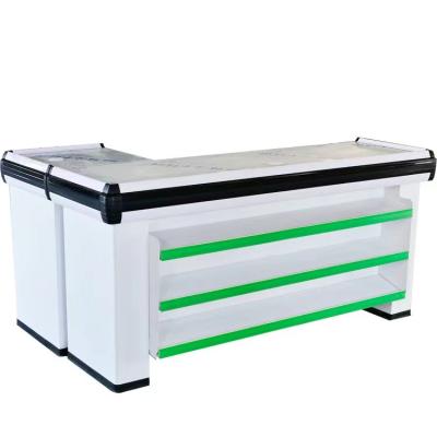 China Modern stylish fashionable grocery store checkout counters with wooden and shop checkout counter for sale