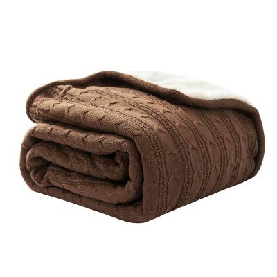 China Europe Solid Color Double Lambs Wool Blanket With Nap Blanket To Keep Warm Adult TV Blanket for sale