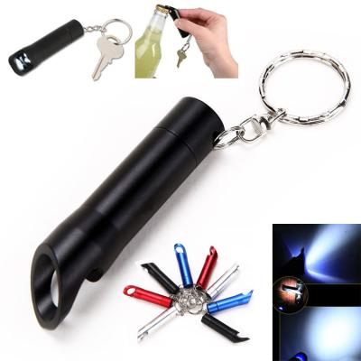 China High Quality Aluminum Luminous Bottle Opener Gift LED Beer Key Chain for sale