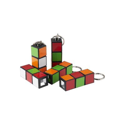 China Custom Promotional Magic Cube Block LED Key Chain In Daily Use for sale