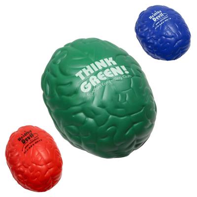 China Customized Printed Logo Soft Promotional Stress Ball Brain Shaped for sale