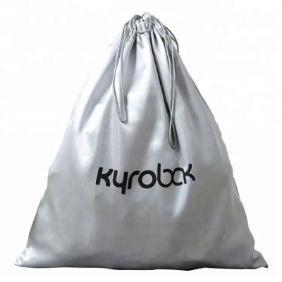 China Large Capacity Custom Recyclable Polyester Drawstring Bag for sale