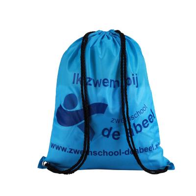 China Durable 210D Drawstring Bag 34cm x 43cm Nylon Backpack for sale