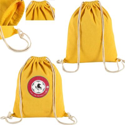 China Durable Promotional Cotton Canvas Drawstring Bags for sale