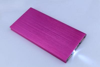 China Dual USB 8000mAh Aluminium Mobile Phone Power Bank With LED Light for sale