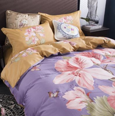 China Modern Disposable Cotton Sheets Printed Bed Linen Bedding Set for sale