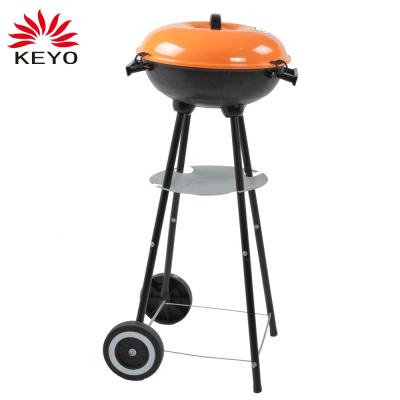 China Hot Selling Easily Assembled Outdoor Portable 14 Inch Trolley Kettle Barbecue Charcoal BBQ Grills for sale