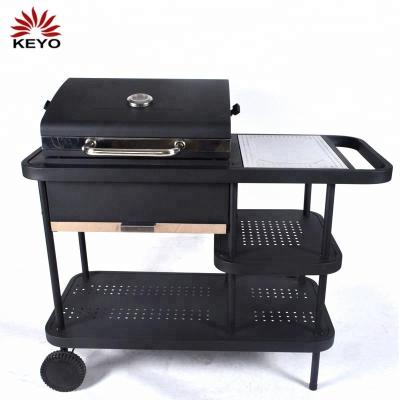 China Easily Assembled European Rectangle Charcoal BBQ Barbecue Grills With Side Table à venda