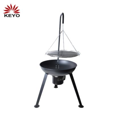 China Lowest Cost Outdoor Charcoal Adjustable Balcony Height BBQ Tripod Hanging Grill Te koop