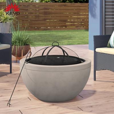 China Outdoor heating. KEYO Wood Burning Outdoor Round Fire Pit Patio Furniture Concrete Fire Pit Table Te koop