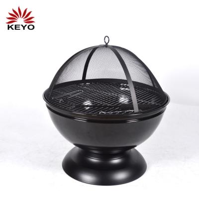 China Easily Assembled Portable Orange Outdoor Pit Fire Basket With Cooking Fire Bowl Camping Garden Fire Grill Te koop