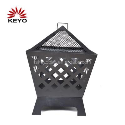 China Popular Outdoor Steel Fire Basket Stocked Fire Basket BBQ Grill Garden Fire Iron Fire Basket for sale