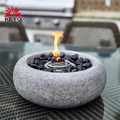 China Morden Indoor Outdoor Round Freestanding Table Fire Garden Pit Bio Fireplace Table Concrete Concrete Fireplaces Te koop