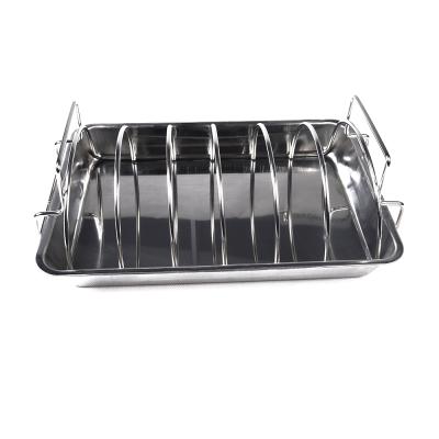 China Easily Cleaned Charcoal BBQ Grill Stainless Steel Accessories Set BBQ Grill Roasting Pan BBQ Tool Rack for sale