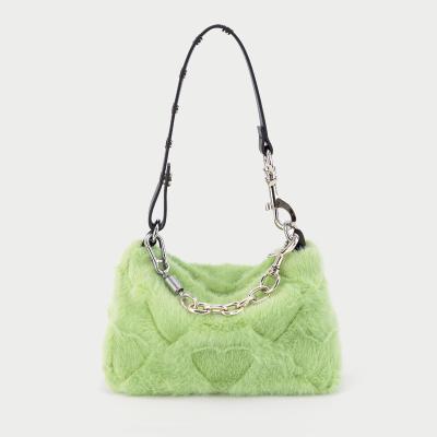 China Fashion Factory Direct Wholesale Felt Loving Heart Rabbit Faux Fur Tote Bag Handbag For Girls Handbag Purse Shoulder Bags Lovely for sale