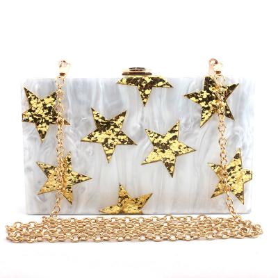 China Luxury metal crylic chain clutch perspex lady ladies evening clutch factory shiling for sale