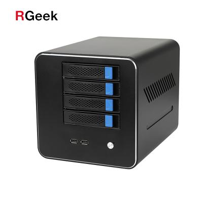 China No HDD J1900 Cloud Server DC 12V Mini PC NAS Computer 4 Bay 3.5